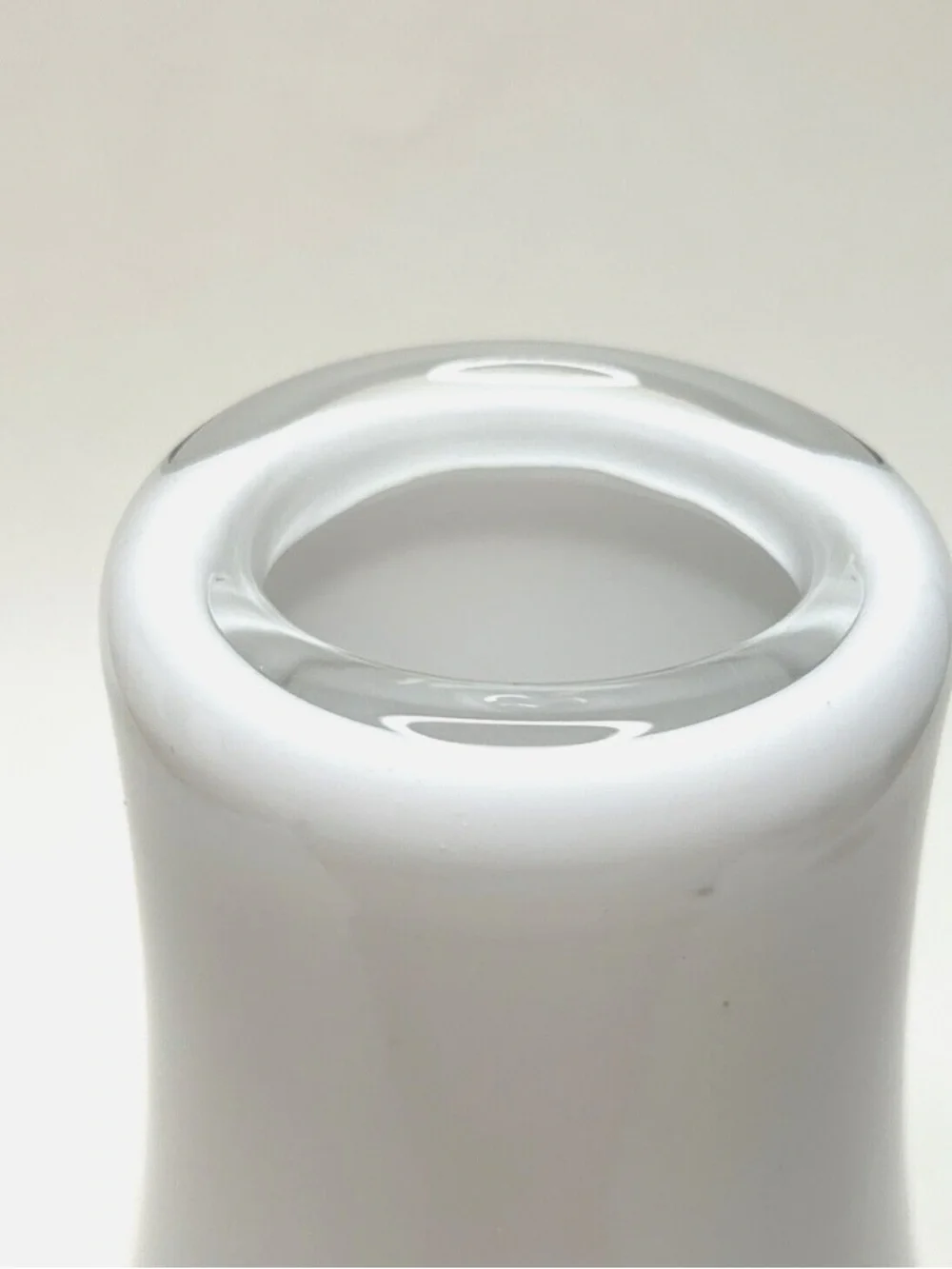 Crate and Barrel white cloud glass vase